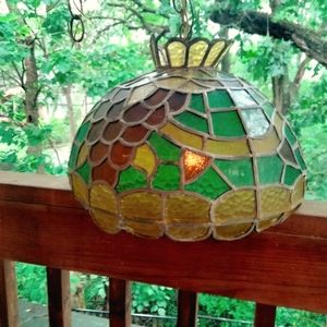 Vintage Stained Glass Tiffany Style Pendant Light